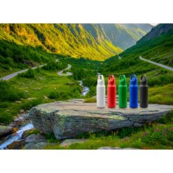 Butelka termiczna 530 ml  Air Gifts | Almaide z nadrukiem Twojego logo, materiał: plastik, stal nierdzewna, stal, kolor: biały