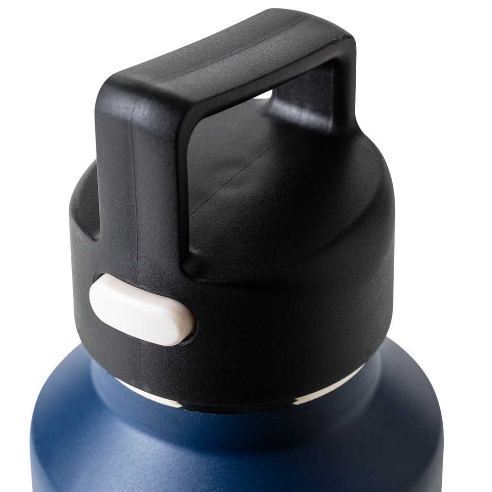 Butelka termiczna 600 ml z nadrukiem Twojego logo, materiał: metal, pp, silikon, kolor: niebieski Butelka termiczna 600 ml z nadrukiem Twojego logo, materiał: metal, pp, silikon, kolor: niebieski