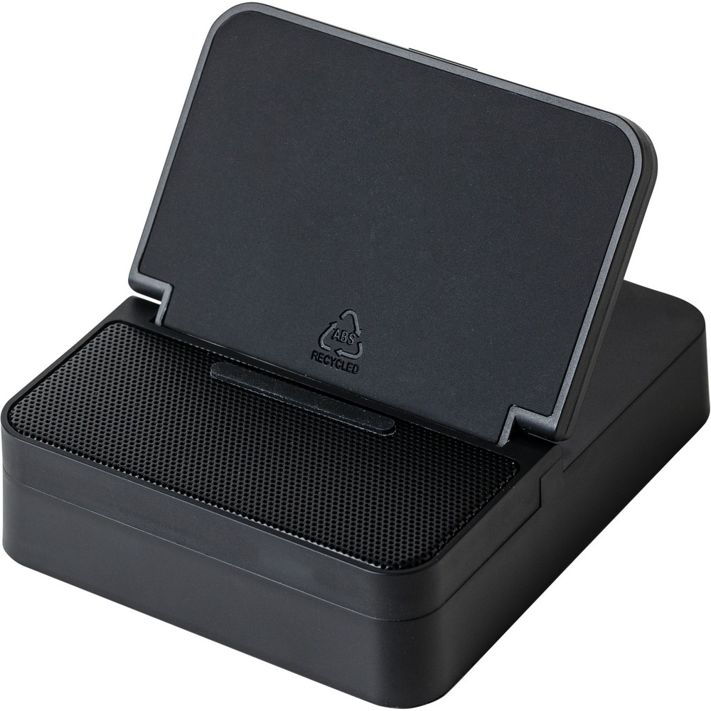 Ładowarka bezprzewodowa 15W z nadrukiem Twojego logo, materiał: metal, plastik, pu, kolor: czarny Ładowarka bezprzewodowa 15W z nadrukiem Twojego logo, materiał: metal, plastik, pu, kolor: czarny