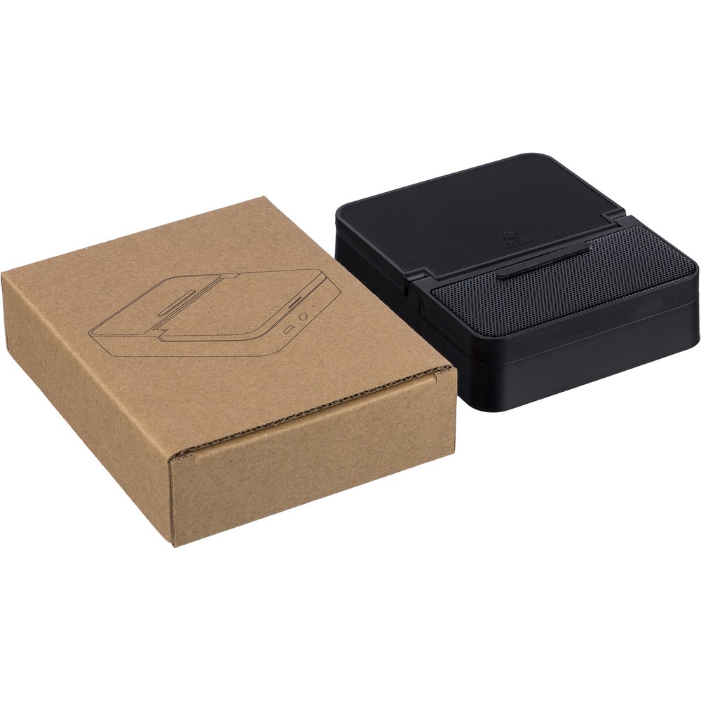 Ładowarka bezprzewodowa 15W z nadrukiem Twojego logo, materiał: metal, plastik, pu, kolor: czarny Ładowarka bezprzewodowa 15W z nadrukiem Twojego logo, materiał: metal, plastik, pu, kolor: czarny