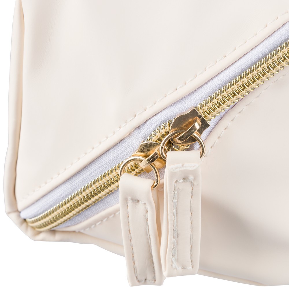 Kosmetyczka z nadrukiem Twojego logo, materiał: pu, poliester, kolor: beżowy Kosmetyczka z nadrukiem Twojego logo, materiał: pu, poliester, kolor: beżowy