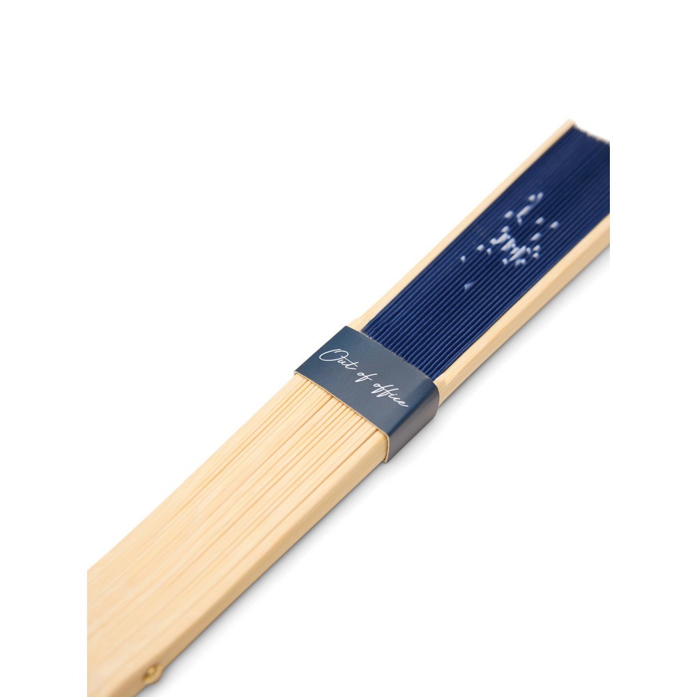 Wachlarz VINGA z nadrukiem Twojego logo, materiał: bambus, kolor: navy, white Wachlarz VINGA z nadrukiem Twojego logo, materiał: bambus, kolor: navy, white
