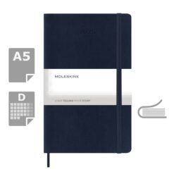 Kalendarz MOLESKINE z nadrukiem Twojego logo, materiał: pu, papier, kolor: ciemnoniebieski