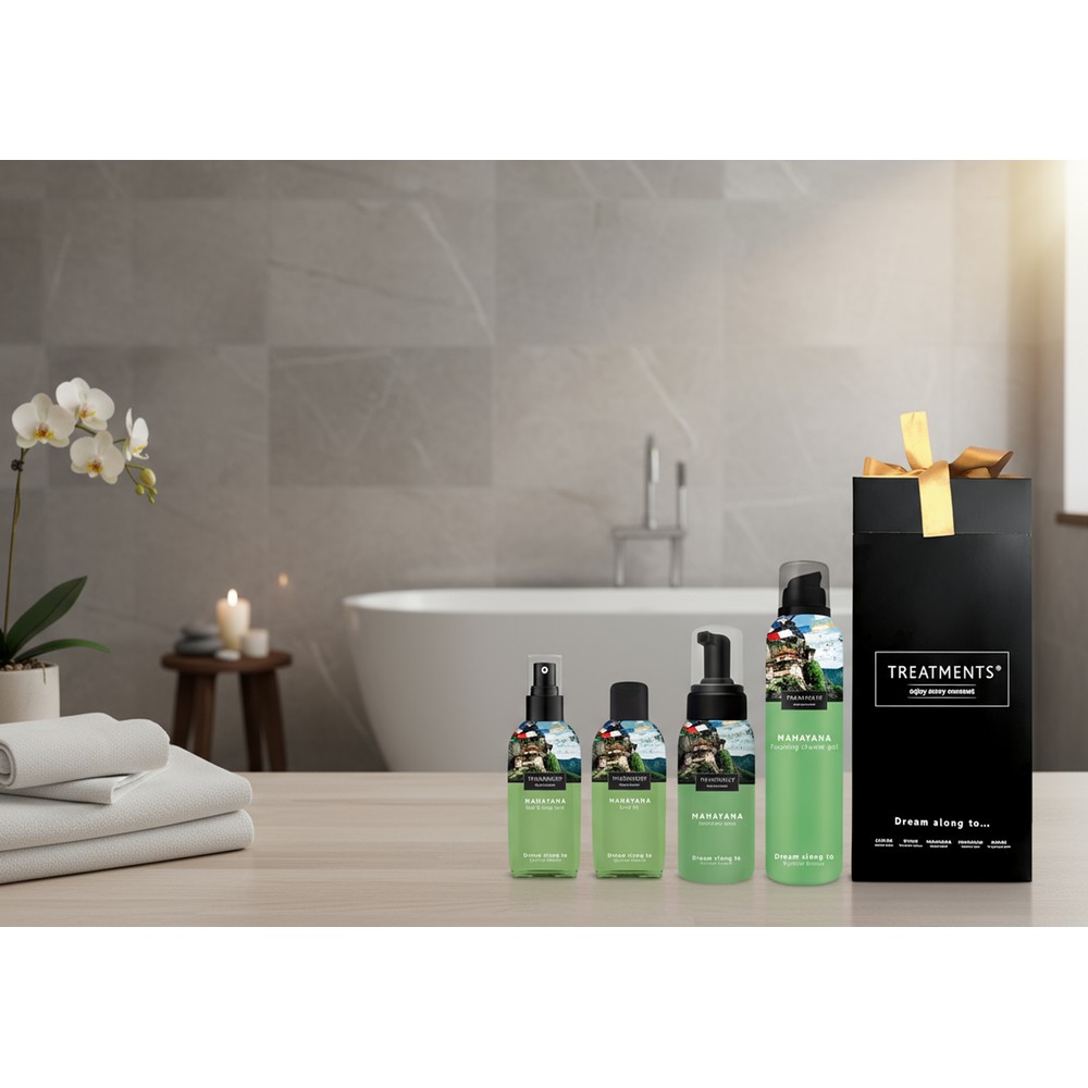 Zestaw kosmetyków Medium TREATMENTS z nadrukiem Twojego logo, materiał: plastik, aluminium, karton, kolor: zielony Zestaw kosmetyków Medium TREATMENTS z nadrukiem Twojego logo, materiał: plastik, aluminium, karton, kolor: zielony