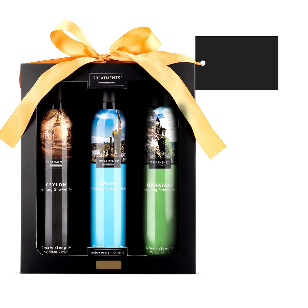 Zestaw kosmetyków Foaming Extravagance TREATMENTS z nadrukiem Twojego logo, materiał: plastik, karton, kolor: wielokolorowy Zestaw kosmetyków Foaming Extravagance TREATMENTS z nadrukiem Twojego logo, materiał: plastik, karton, kolor: wielokolorowy