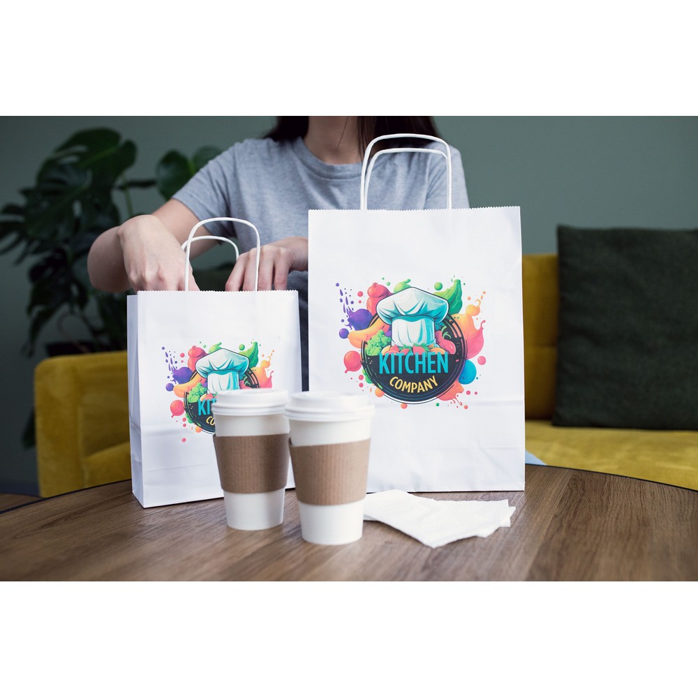 Torba papierowa A5 | Dialla SX z nadrukiem Twojego logo, materiał: papier, kolor: biały Torba papierowa A5 | Dialla SX z nadrukiem Twojego logo, materiał: papier, kolor: biały