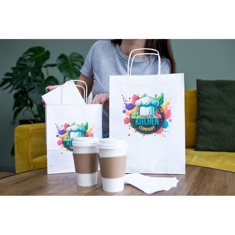 Torba papierowa A5 | Dialla SX z nadrukiem Twojego logo, materiał: papier, kolor: biały Torba papierowa A5 | Dialla SX z nadrukiem Twojego logo, materiał: papier, kolor: biały