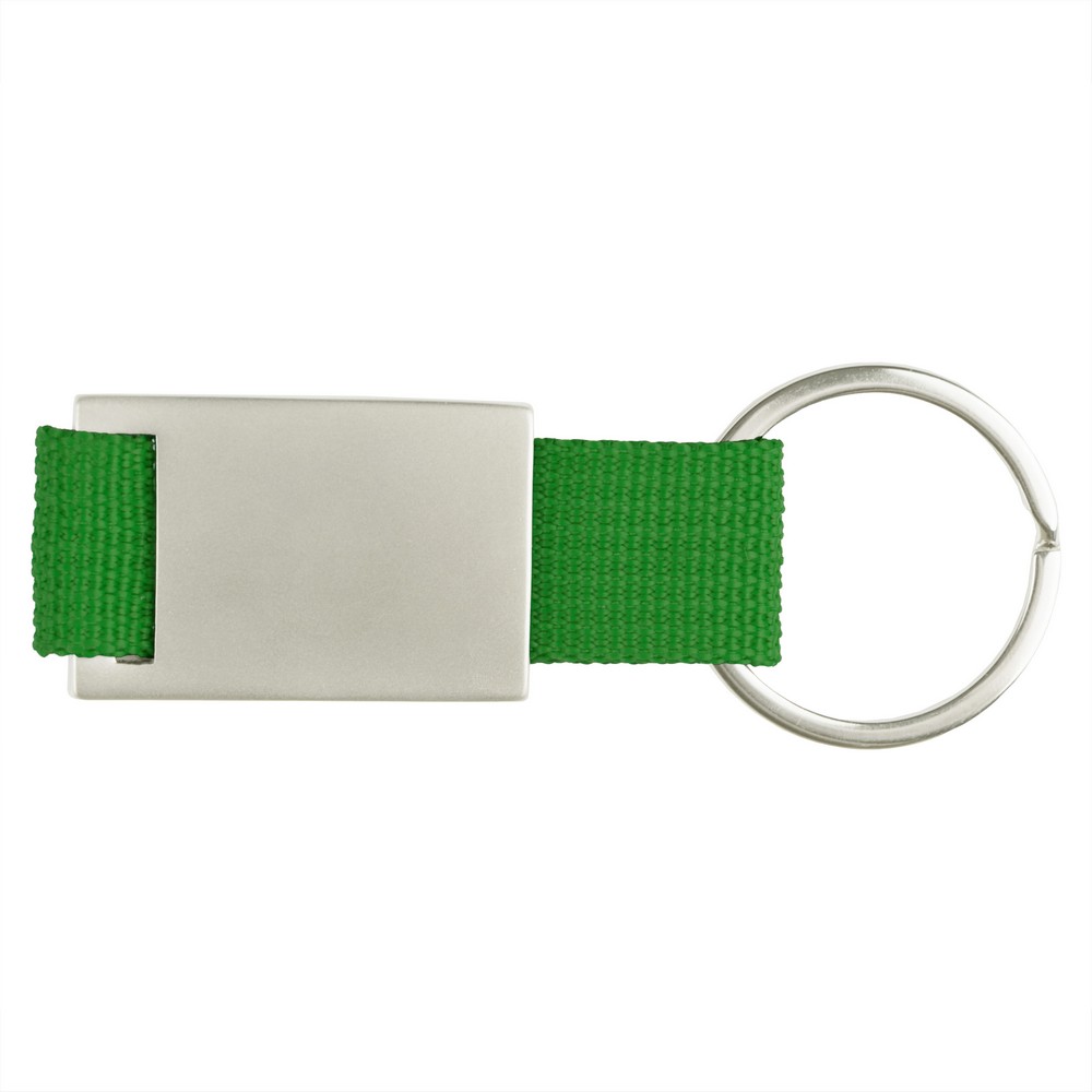 Brelok do kluczy z metalową plakietką | Preston z nadrukiem Twojego logo, materiał: metal, poliester, kolor: zielony Brelok do kluczy z metalową plakietką | Preston z nadrukiem Twojego logo, materiał: metal, poliester, kolor: zielony