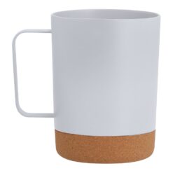 Kubek 400 ml z korkowym elementem z nadrukiem Twojego logo, materiał: pp, korek, kolor: biały