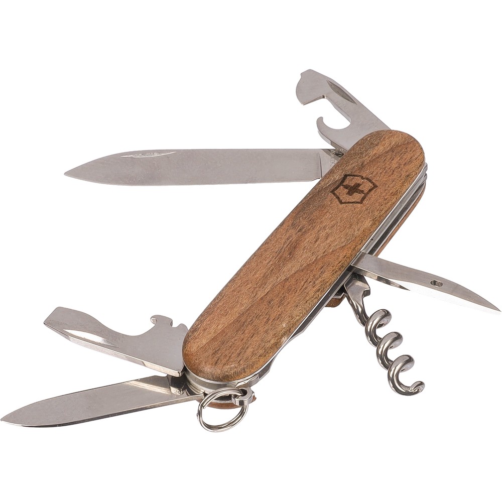Nóż wielofunkcyjny Victorinox Swiss Army Spartan Wood z nadrukiem Twojego logo, materiał: drewno, stal nierdzewna, stal, kolor: neutralny Nóż wielofunkcyjny Victorinox Swiss Army Spartan Wood z nadrukiem Twojego logo, materiał: drewno, stal nierdzewna, stal, kolor: neutralny