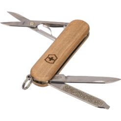 Nóż wielofunkcyjny Victorinox Classic SD Wood z nadrukiem Twojego logo, materiał: stal nierdzewna, stal, kolor: brązowy