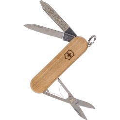 Nóż wielofunkcyjny Victorinox Classic SD Wood z nadrukiem Twojego logo, materiał: stal nierdzewna, stal, kolor: brązowy