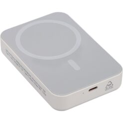Bezprzewodowy power bank 10000 mAh z nadrukiem Twojego logo, kolor: biały