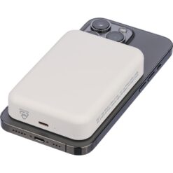 Bezprzewodowy power bank 10000 mAh z nadrukiem Twojego logo, kolor: biały