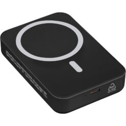 Bezprzewodowy power bank 10000 mAh z nadrukiem Twojego logo, kolor: czarny