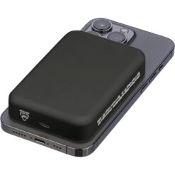 Bezprzewodowy power bank 10000 mAh z nadrukiem Twojego logo, kolor: czarny