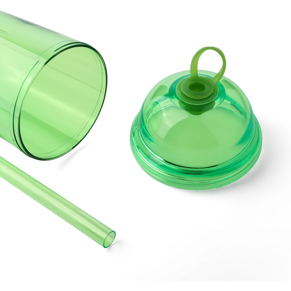 Kubek podróżny 500 ml z nadrukiem Twojego logo, materiał: silikon, rpet, as, kolor: jasnozielony Kubek podróżny 500 ml z nadrukiem Twojego logo, materiał: silikon, rpet, as, kolor: jasnozielony