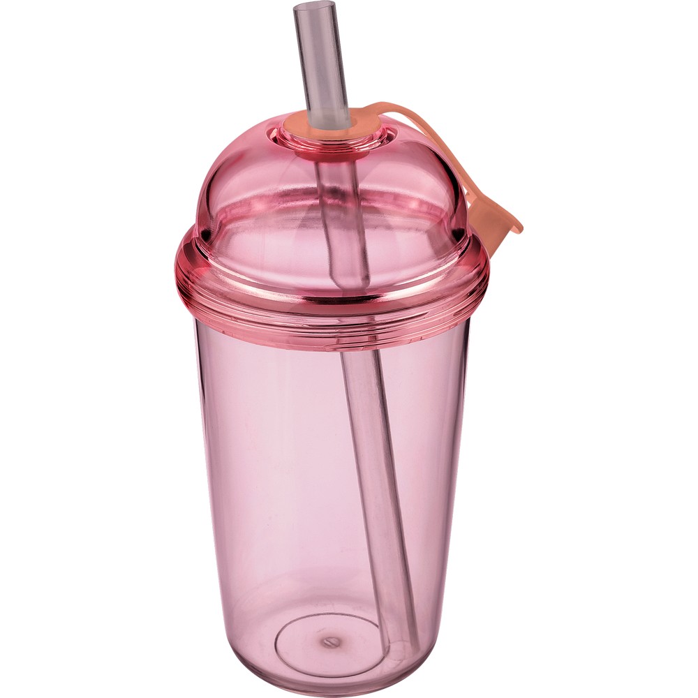Kubek podróżny 500 ml z nadrukiem Twojego logo, materiał: silikon, rpet, as, kolor: różowy Kubek podróżny 500 ml z nadrukiem Twojego logo, materiał: silikon, rpet, as, kolor: różowy