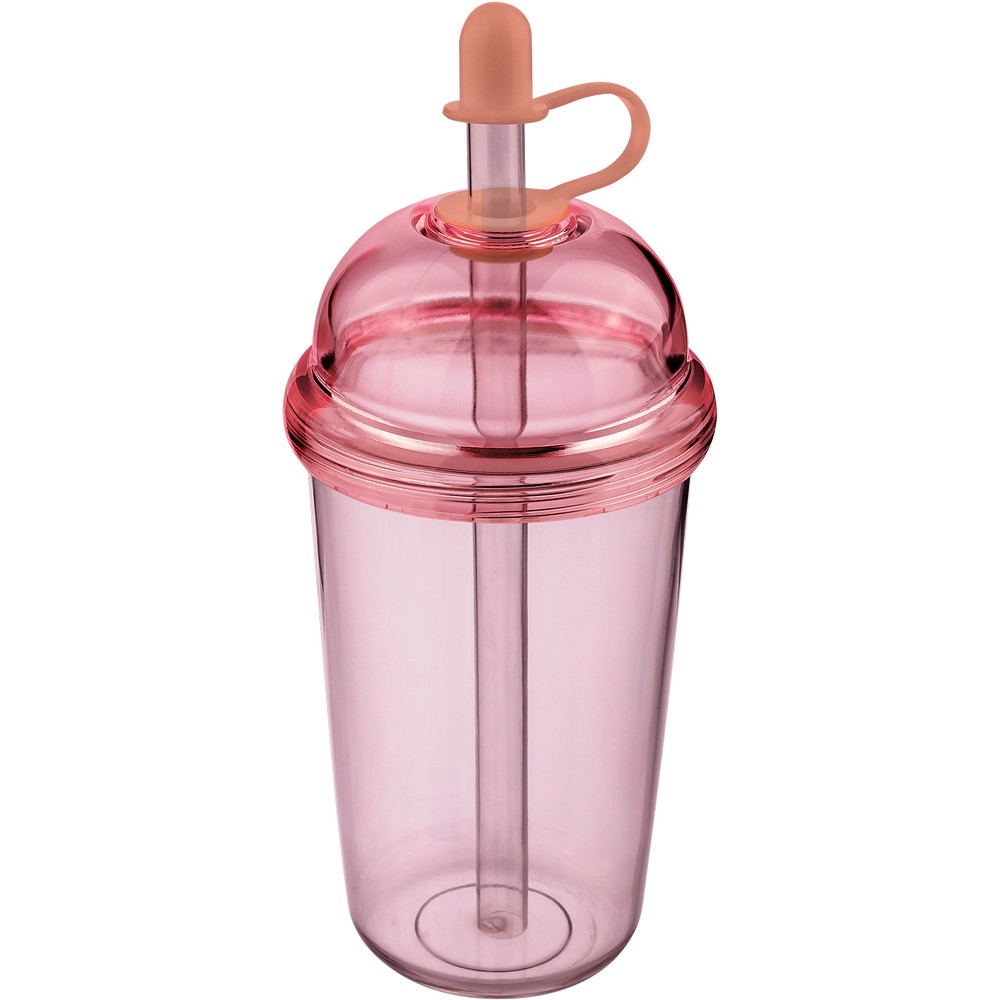 Kubek podróżny 500 ml z nadrukiem Twojego logo, materiał: silikon, rpet, as, kolor: różowy Kubek podróżny 500 ml z nadrukiem Twojego logo, materiał: silikon, rpet, as, kolor: różowy
