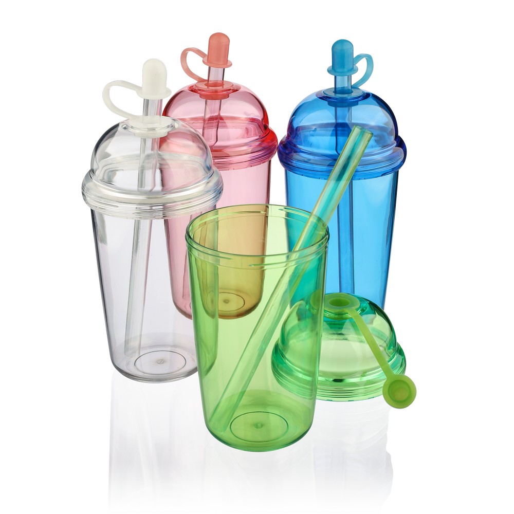 Kubek podróżny 500 ml z nadrukiem Twojego logo, materiał: silikon, rpet, as, kolor: różowy Kubek podróżny 500 ml z nadrukiem Twojego logo, materiał: silikon, rpet, as, kolor: różowy