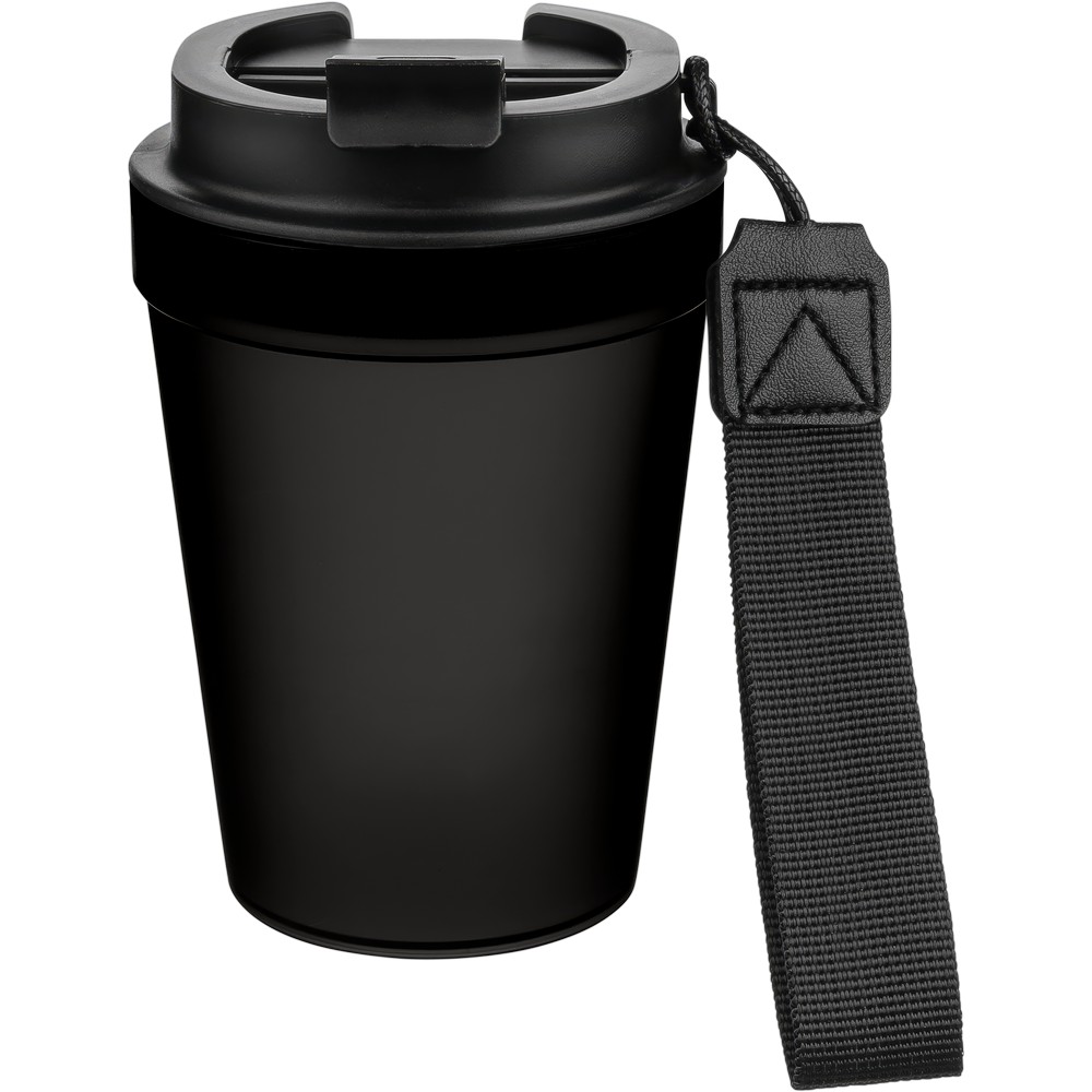 Kubek podróżny 350 ml z nadrukiem Twojego logo, materiał: metal, plastik, pp, silikon, kolor: czarny Kubek podróżny 350 ml z nadrukiem Twojego logo, materiał: metal, plastik, pp, silikon, kolor: czarny