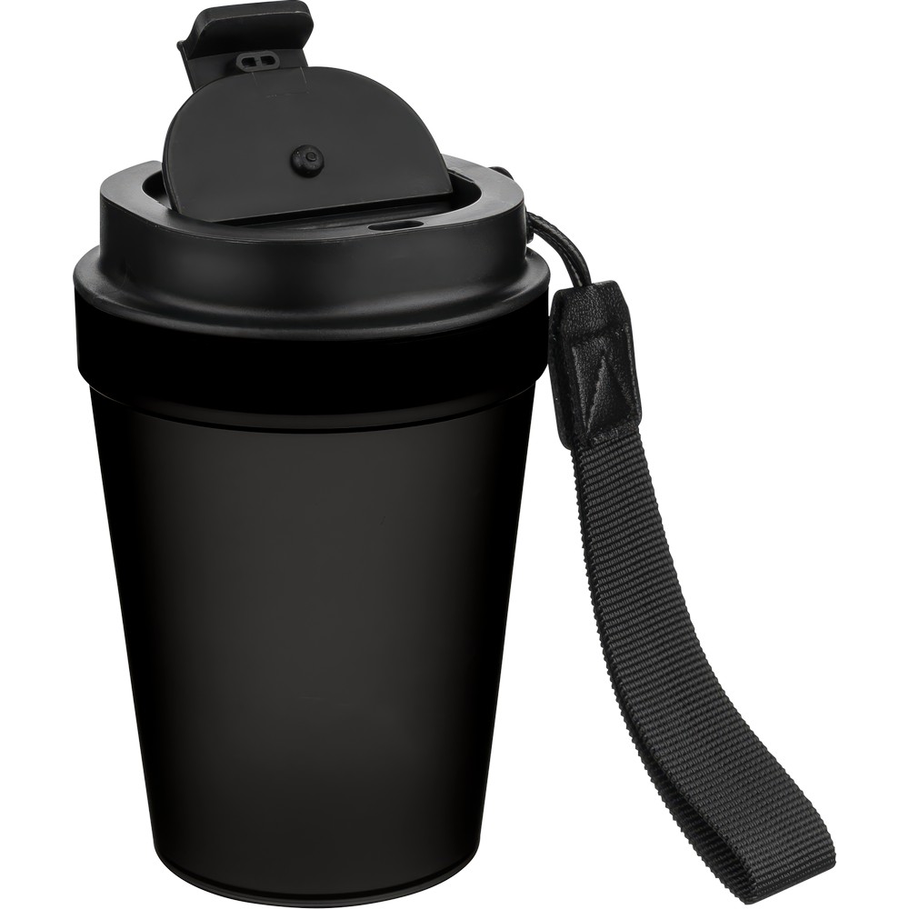 Kubek podróżny 350 ml z nadrukiem Twojego logo, materiał: metal, plastik, pp, silikon, kolor: czarny Kubek podróżny 350 ml z nadrukiem Twojego logo, materiał: metal, plastik, pp, silikon, kolor: czarny