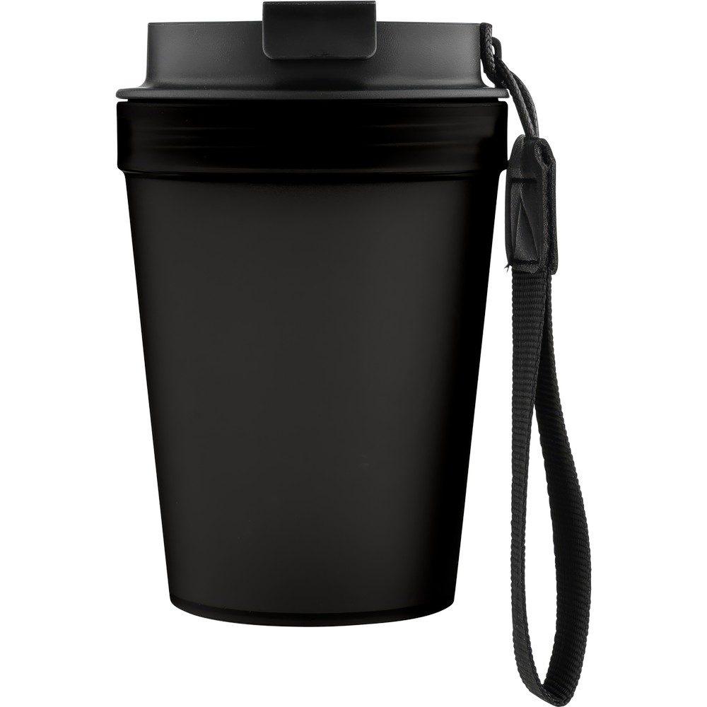 Kubek podróżny 350 ml z nadrukiem Twojego logo, materiał: metal, plastik, pp, silikon, kolor: czarny Kubek podróżny 350 ml z nadrukiem Twojego logo, materiał: metal, plastik, pp, silikon, kolor: czarny