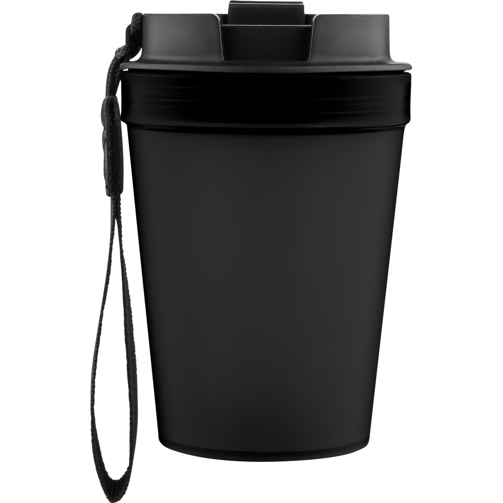 Kubek podróżny 350 ml z nadrukiem Twojego logo, materiał: metal, plastik, pp, silikon, kolor: czarny Kubek podróżny 350 ml z nadrukiem Twojego logo, materiał: metal, plastik, pp, silikon, kolor: czarny