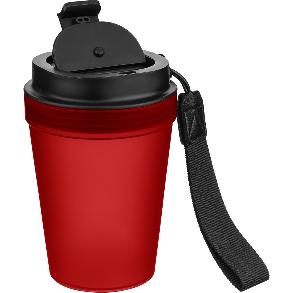 Kubek podróżny 350 ml z nadrukiem Twojego logo, materiał: metal, plastik, pp, silikon, kolor: czerwony Kubek podróżny 350 ml z nadrukiem Twojego logo, materiał: metal, plastik, pp, silikon, kolor: czerwony