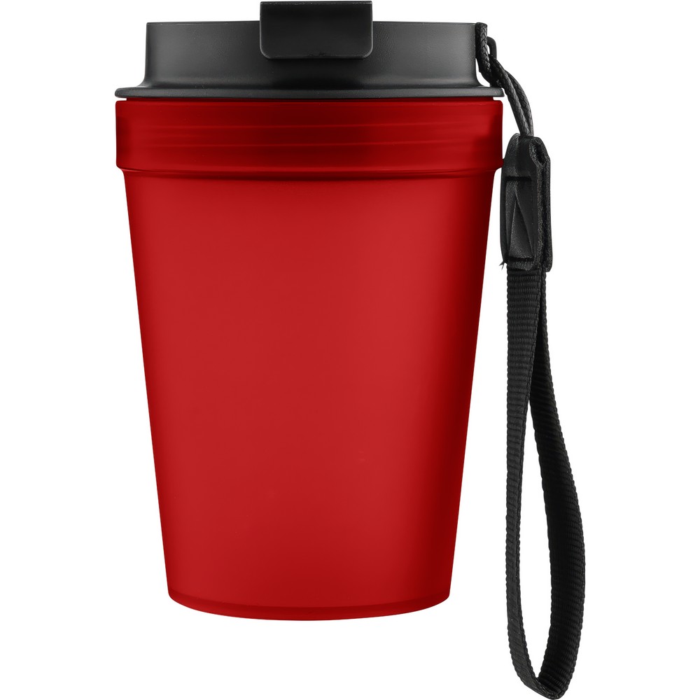 Kubek podróżny 350 ml z nadrukiem Twojego logo, materiał: metal, plastik, pp, silikon, kolor: czerwony Kubek podróżny 350 ml z nadrukiem Twojego logo, materiał: metal, plastik, pp, silikon, kolor: czerwony