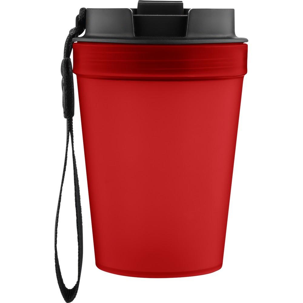Kubek podróżny 350 ml z nadrukiem Twojego logo, materiał: metal, plastik, pp, silikon, kolor: czerwony Kubek podróżny 350 ml z nadrukiem Twojego logo, materiał: metal, plastik, pp, silikon, kolor: czerwony