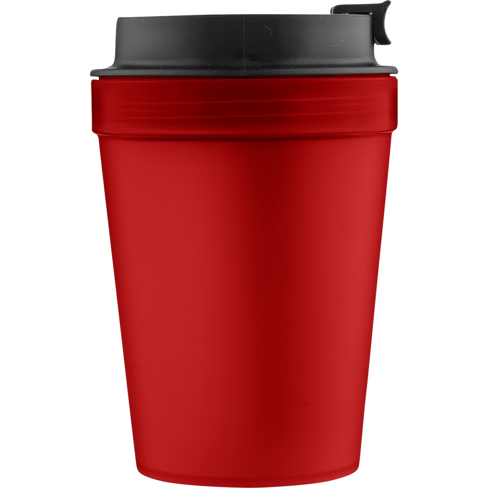 Kubek podróżny 350 ml z nadrukiem Twojego logo, materiał: metal, plastik, pp, silikon, kolor: czerwony Kubek podróżny 350 ml z nadrukiem Twojego logo, materiał: metal, plastik, pp, silikon, kolor: czerwony