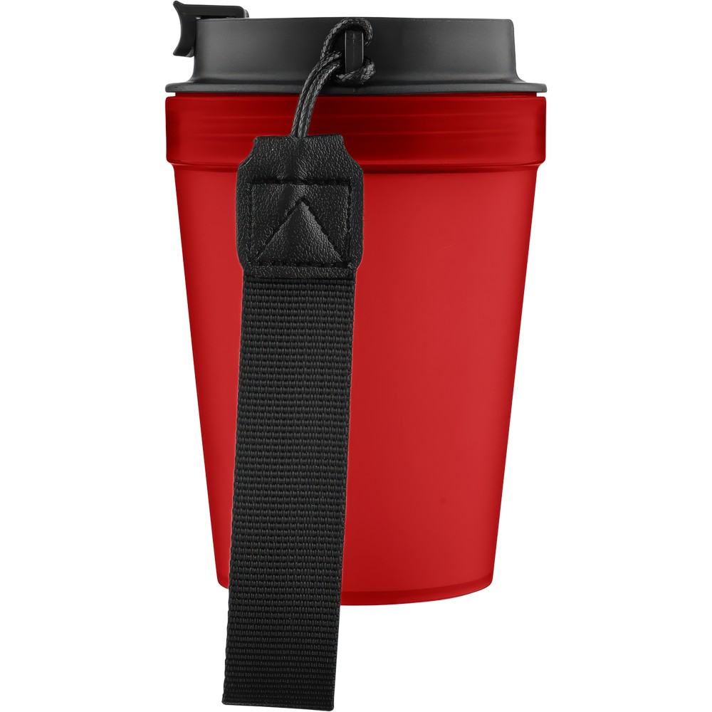 Kubek podróżny 350 ml z nadrukiem Twojego logo, materiał: metal, plastik, pp, silikon, kolor: czerwony Kubek podróżny 350 ml z nadrukiem Twojego logo, materiał: metal, plastik, pp, silikon, kolor: czerwony