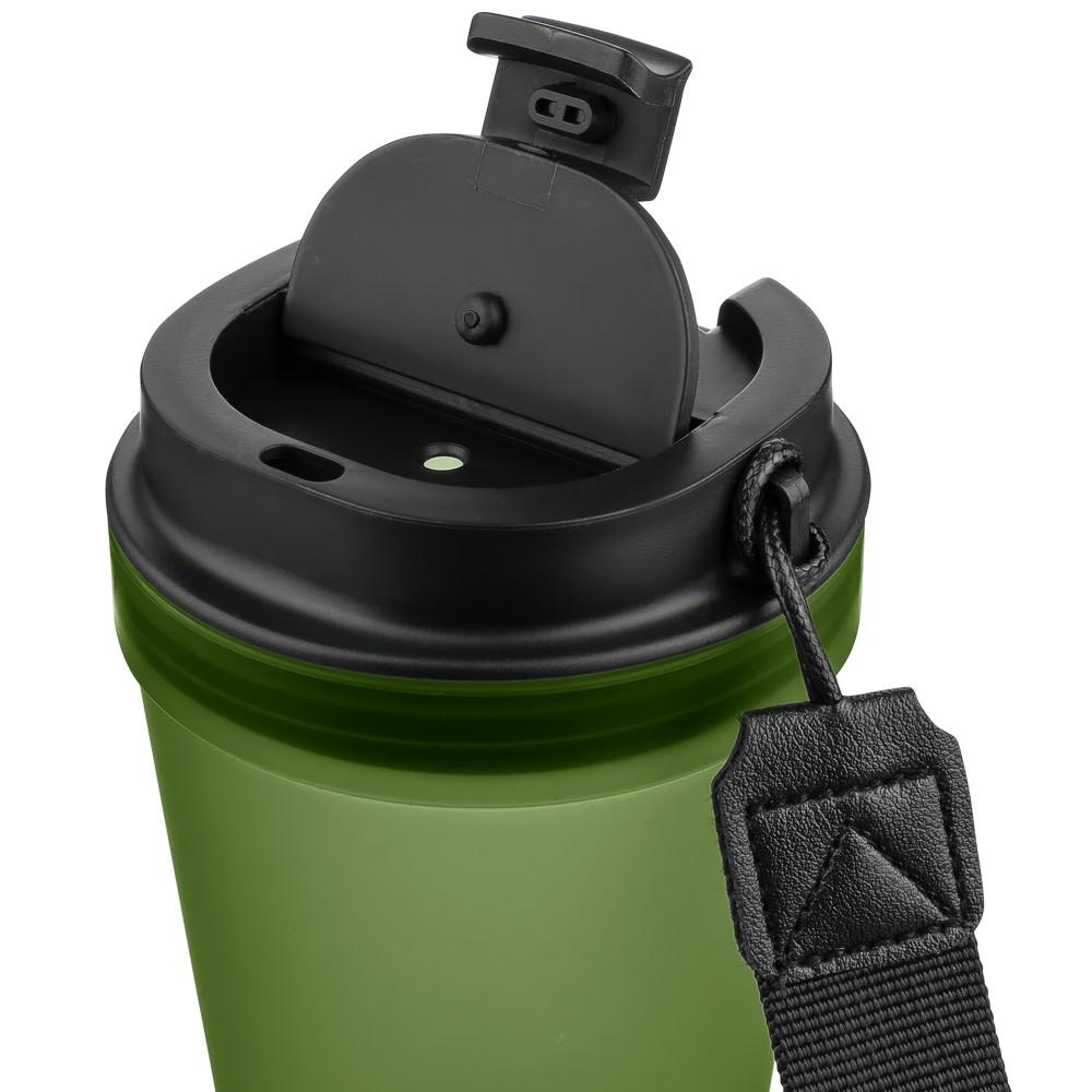 Kubek podróżny 350 ml z nadrukiem Twojego logo, materiał: metal, plastik, pp, silikon, kolor: zielony Kubek podróżny 350 ml z nadrukiem Twojego logo, materiał: metal, plastik, pp, silikon, kolor: zielony