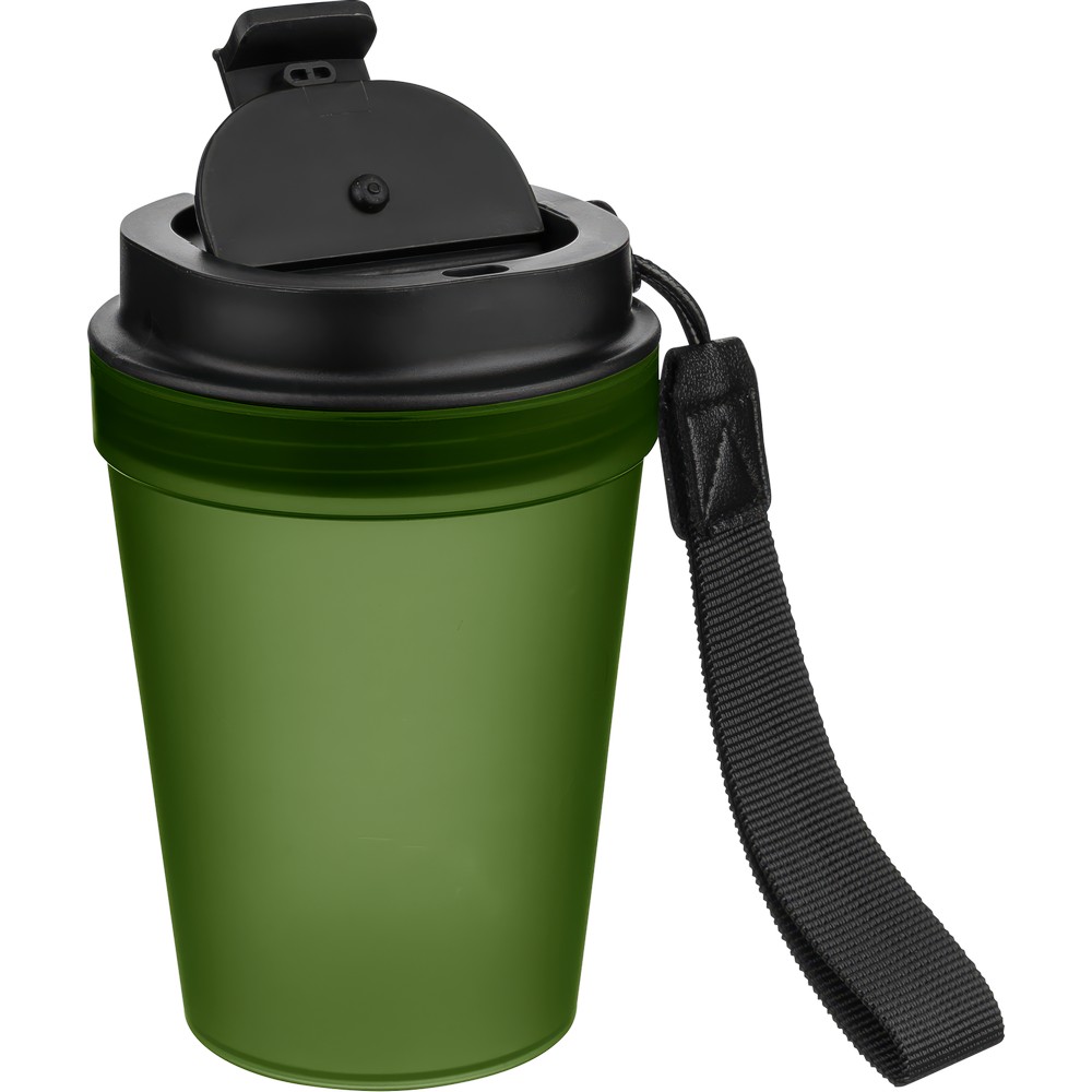 Kubek podróżny 350 ml z nadrukiem Twojego logo, materiał: metal, plastik, pp, silikon, kolor: zielony Kubek podróżny 350 ml z nadrukiem Twojego logo, materiał: metal, plastik, pp, silikon, kolor: zielony