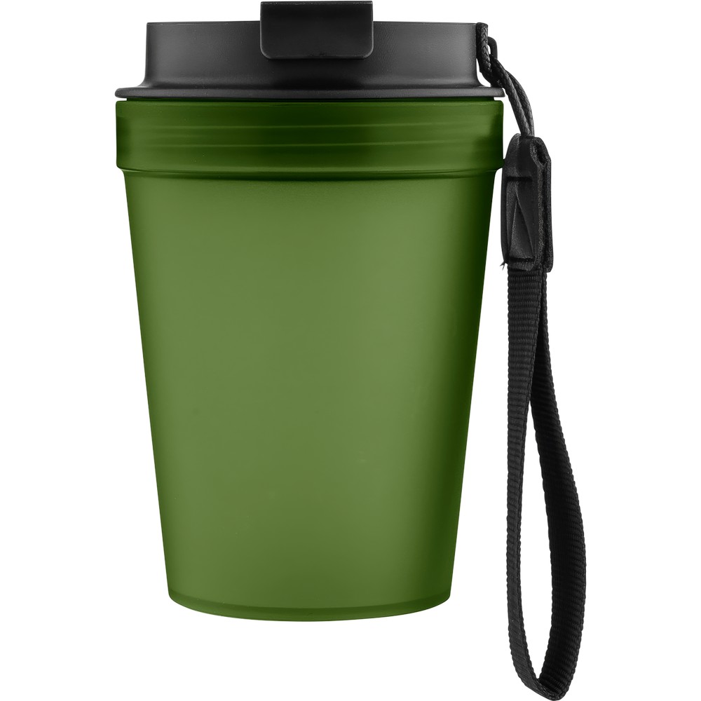 Kubek podróżny 350 ml z nadrukiem Twojego logo, materiał: metal, plastik, pp, silikon, kolor: zielony Kubek podróżny 350 ml z nadrukiem Twojego logo, materiał: metal, plastik, pp, silikon, kolor: zielony