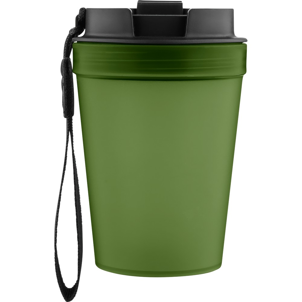 Kubek podróżny 350 ml z nadrukiem Twojego logo, materiał: metal, plastik, pp, silikon, kolor: zielony Kubek podróżny 350 ml z nadrukiem Twojego logo, materiał: metal, plastik, pp, silikon, kolor: zielony
