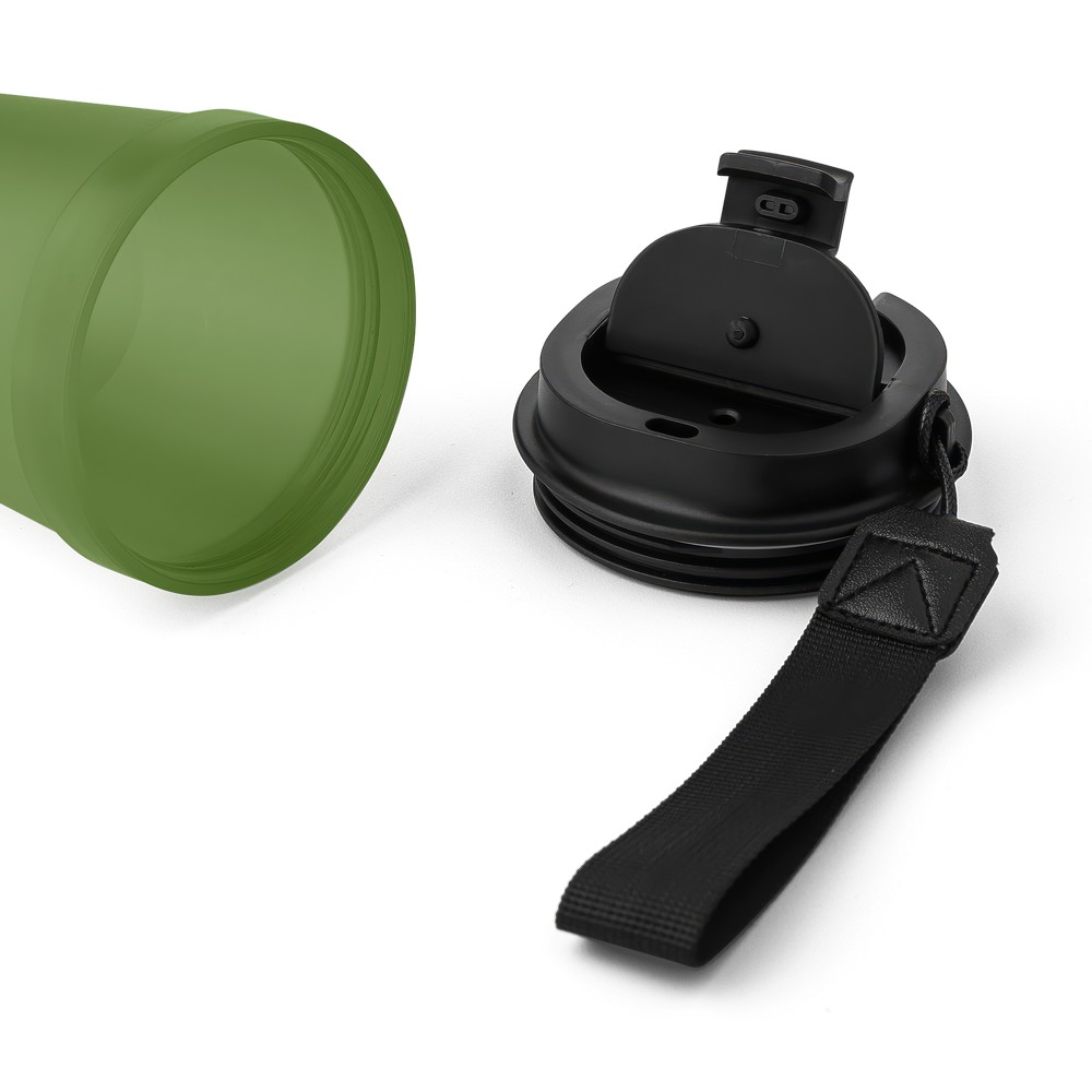 Kubek podróżny 350 ml z nadrukiem Twojego logo, materiał: metal, plastik, pp, silikon, kolor: zielony Kubek podróżny 350 ml z nadrukiem Twojego logo, materiał: metal, plastik, pp, silikon, kolor: zielony