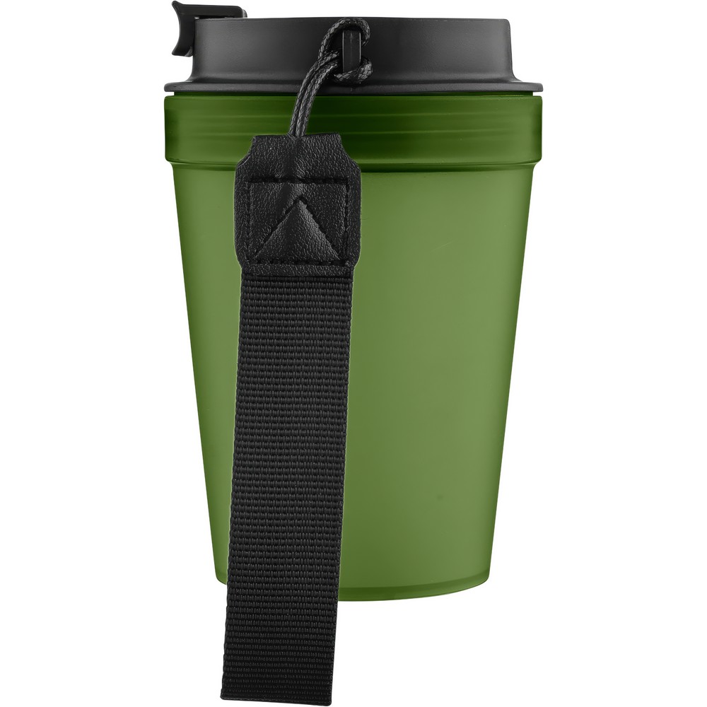 Kubek podróżny 350 ml z nadrukiem Twojego logo, materiał: metal, plastik, pp, silikon, kolor: zielony Kubek podróżny 350 ml z nadrukiem Twojego logo, materiał: metal, plastik, pp, silikon, kolor: zielony