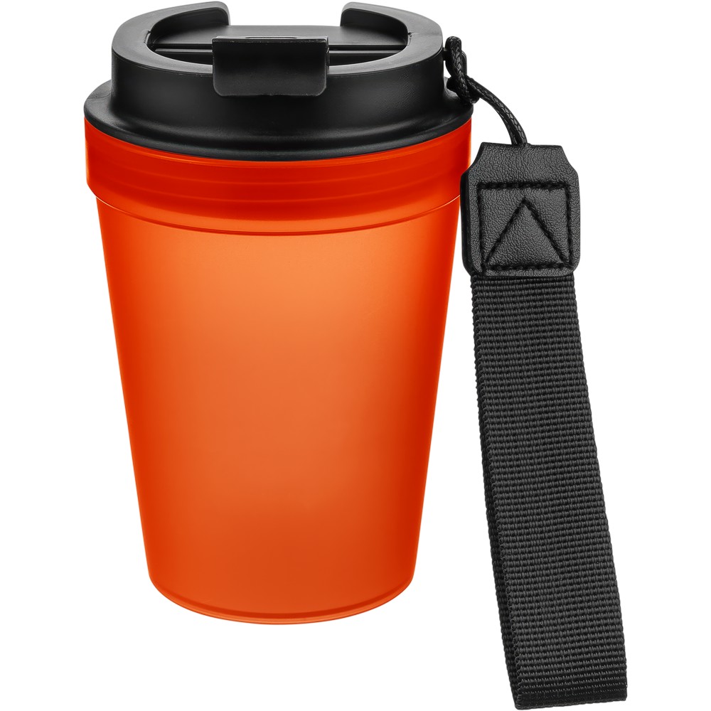 Kubek podróżny 350 ml z nadrukiem Twojego logo, materiał: metal, plastik, pp, silikon, kolor: pomarańczowy Kubek podróżny 350 ml z nadrukiem Twojego logo, materiał: metal, plastik, pp, silikon, kolor: pomarańczowy