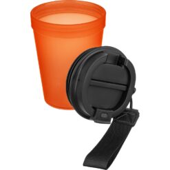 Kubek podróżny 350 ml z nadrukiem Twojego logo, materiał: metal, plastik, pp, silikon, kolor: pomarańczowy