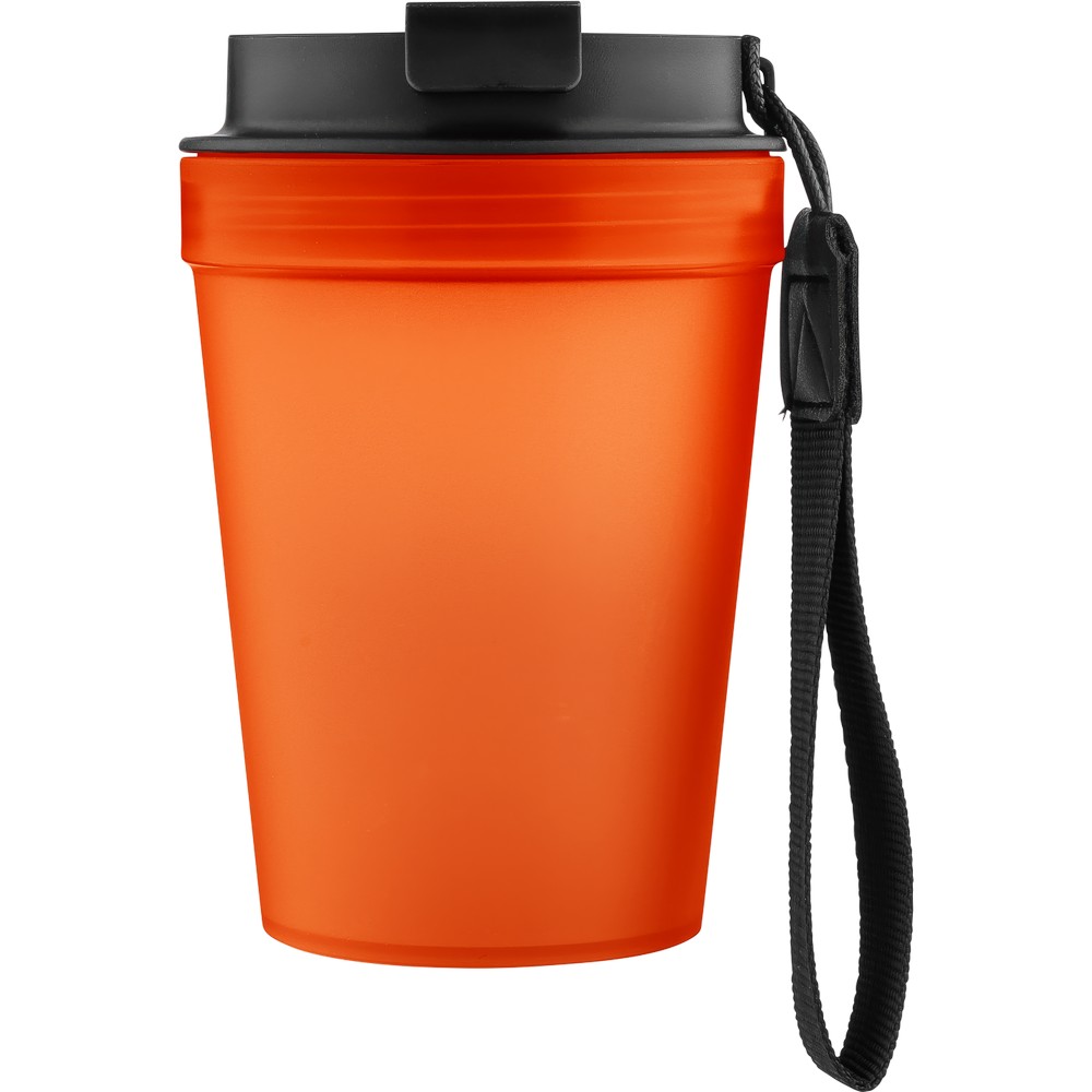 Kubek podróżny 350 ml z nadrukiem Twojego logo, materiał: metal, plastik, pp, silikon, kolor: pomarańczowy Kubek podróżny 350 ml z nadrukiem Twojego logo, materiał: metal, plastik, pp, silikon, kolor: pomarańczowy