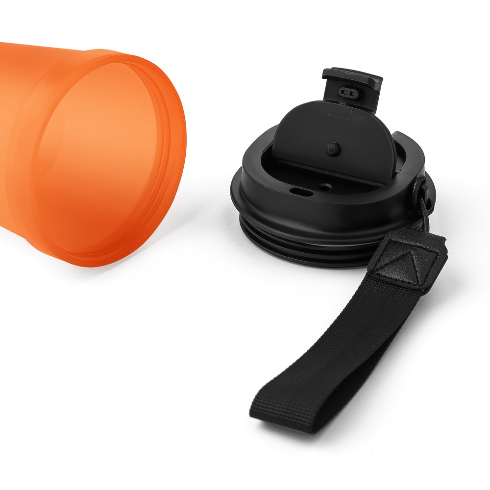 Kubek podróżny 350 ml z nadrukiem Twojego logo, materiał: metal, plastik, pp, silikon, kolor: pomarańczowy Kubek podróżny 350 ml z nadrukiem Twojego logo, materiał: metal, plastik, pp, silikon, kolor: pomarańczowy