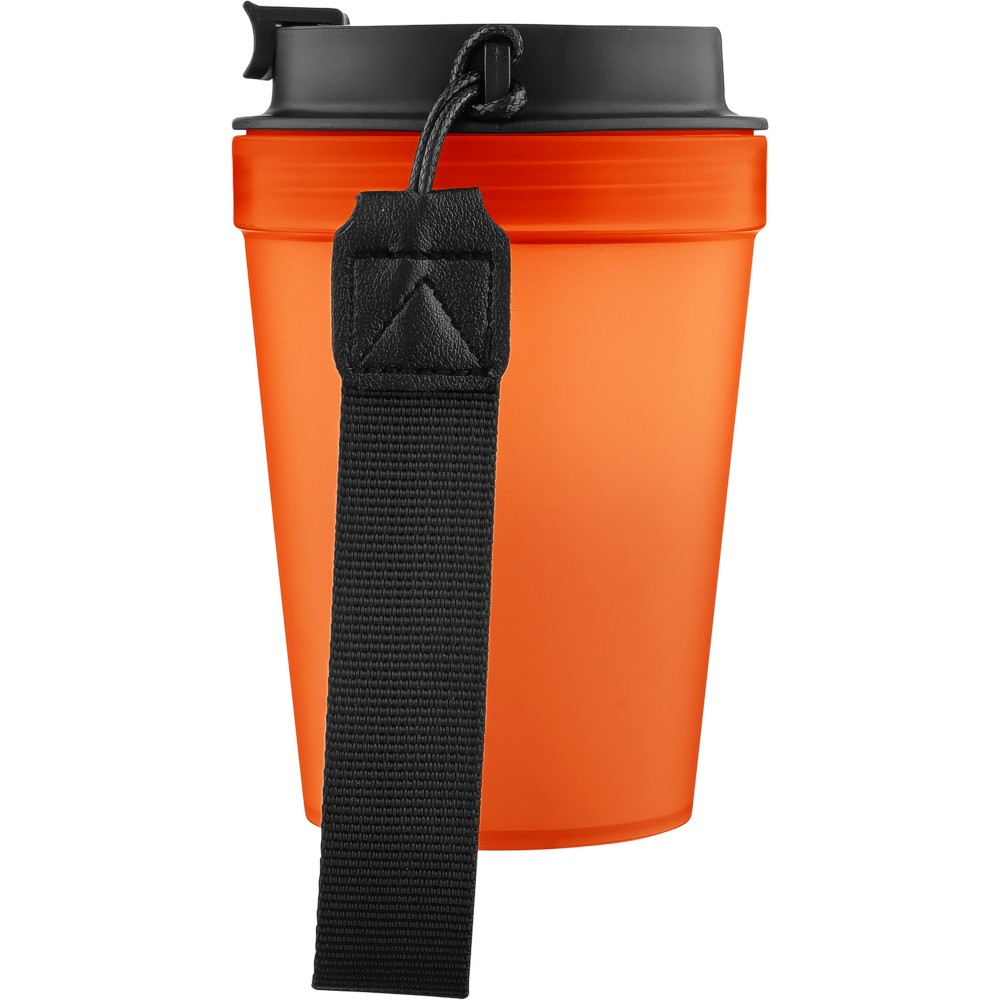 Kubek podróżny 350 ml z nadrukiem Twojego logo, materiał: metal, plastik, pp, silikon, kolor: pomarańczowy Kubek podróżny 350 ml z nadrukiem Twojego logo, materiał: metal, plastik, pp, silikon, kolor: pomarańczowy