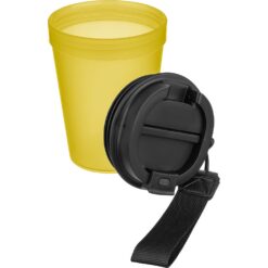 Kubek podróżny 350 ml z nadrukiem Twojego logo, materiał: metal, plastik, pp, silikon, kolor: żółty
