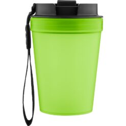 Kubek podróżny 350 ml z nadrukiem Twojego logo, materiał: metal, plastik, pp, silikon, kolor: limonkowy
