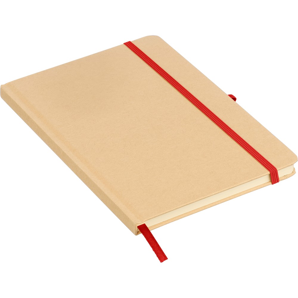 Notatnik A5 z nadrukiem Twojego logo, materiał: papier, poliester, kolor: czerwony Notatnik A5 z nadrukiem Twojego logo, materiał: papier, poliester, kolor: czerwony