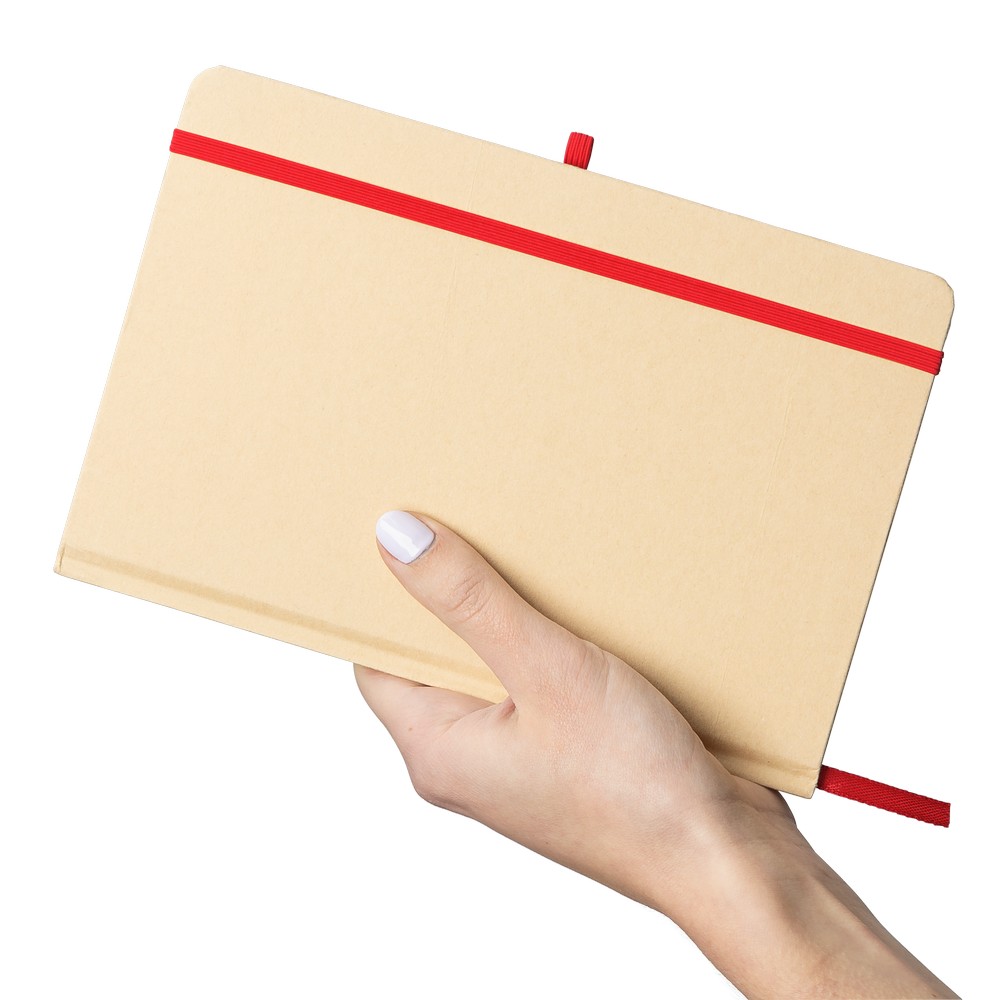 Notatnik A5 z nadrukiem Twojego logo, materiał: papier, poliester, kolor: czerwony Notatnik A5 z nadrukiem Twojego logo, materiał: papier, poliester, kolor: czerwony
