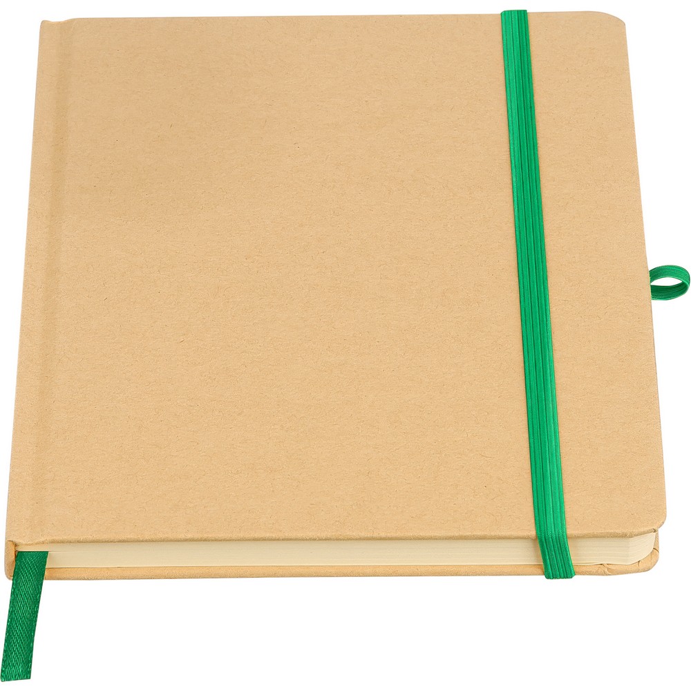 Notatnik A5 z nadrukiem Twojego logo, materiał: papier, poliester, kolor: zielony Notatnik A5 z nadrukiem Twojego logo, materiał: papier, poliester, kolor: zielony