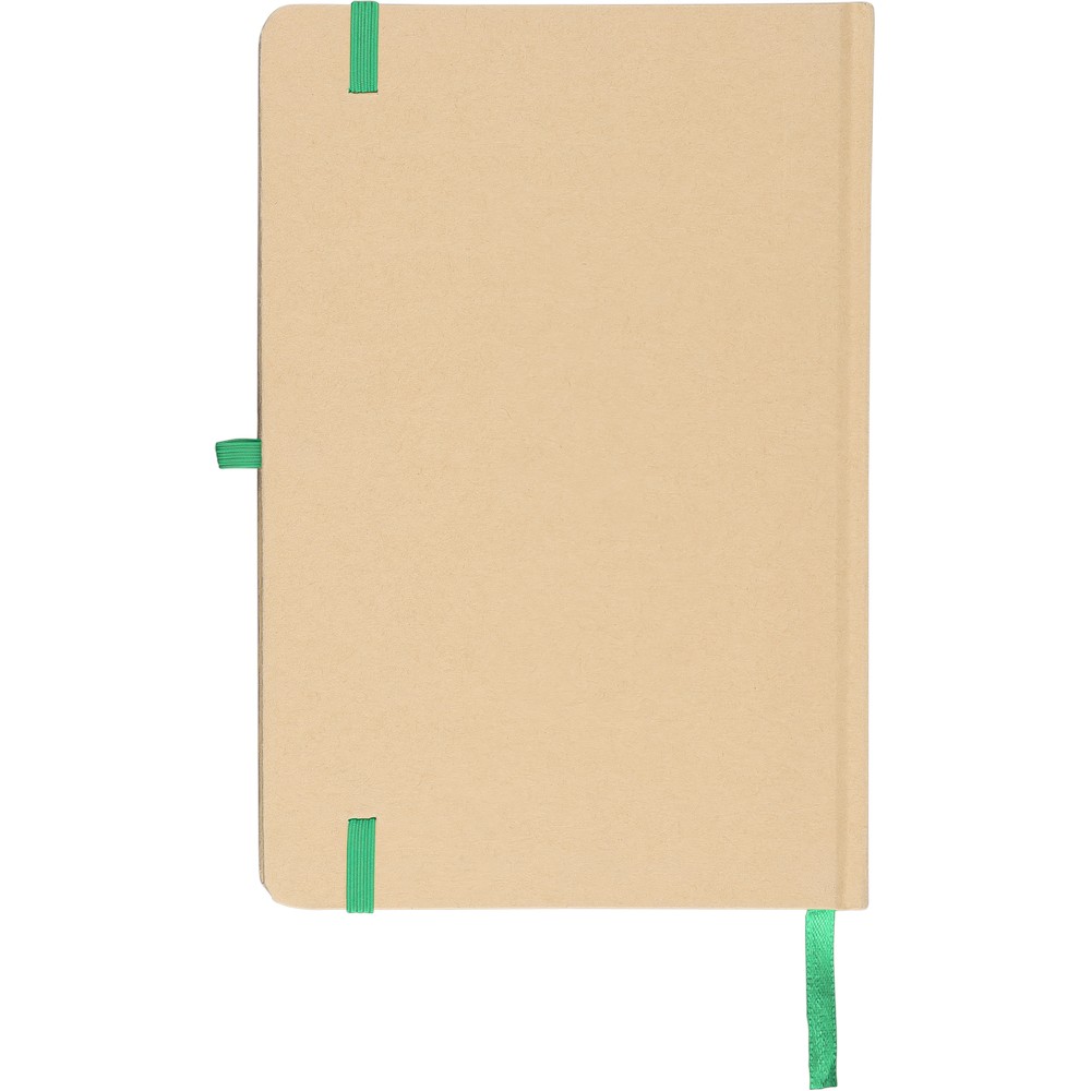 Notatnik A5 z nadrukiem Twojego logo, materiał: papier, poliester, kolor: zielony Notatnik A5 z nadrukiem Twojego logo, materiał: papier, poliester, kolor: zielony